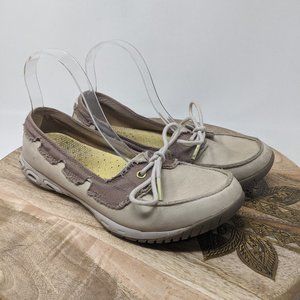 Columbia Loafers Women 9.5 Tan Leather SlipOn PFG Omni Shield Outdoor Boat Shoes
